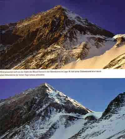
Everest Southwest Face From Camp III On Lhotse Face At Sunset And Sunrise - Mount Everest, Nanga Parbat, Dhaulagiri mit Dieter Porsche book 
